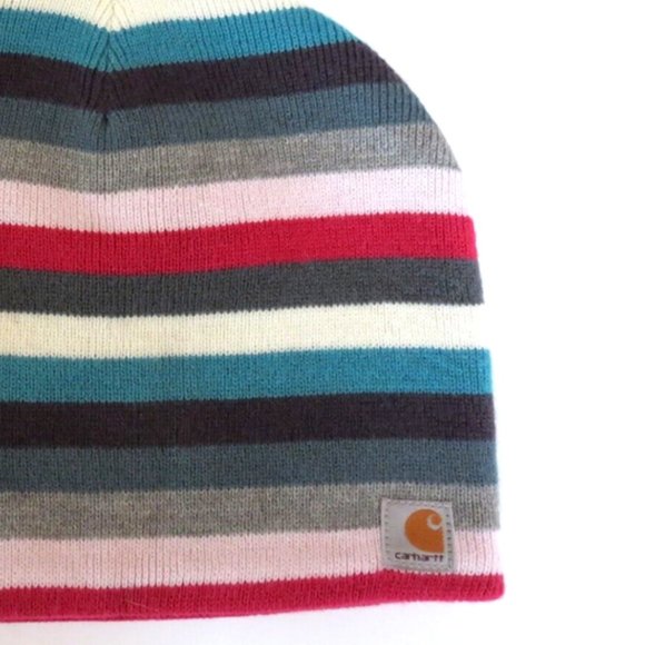 Carhartt Beanie Fleece Lined Red, White, Blue Stripes main image 8